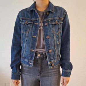 American Eagle Outfitters  Cropped Denim Jacket, Size S/P , Dark Vintage Wash
